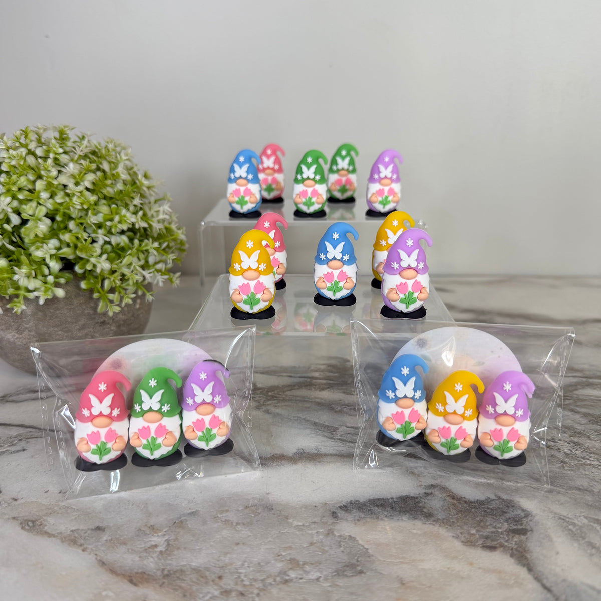 Gnome Figurines - Spring Assortment (3 pack) - Hello Spring Sticker