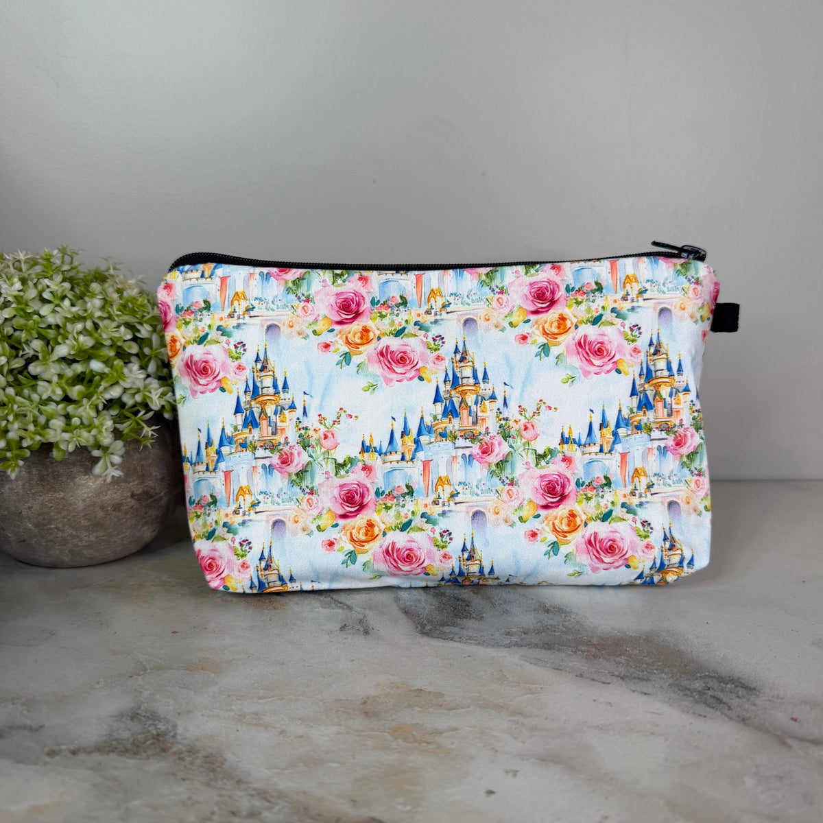 Pouch - Princess Castle Blue Floral