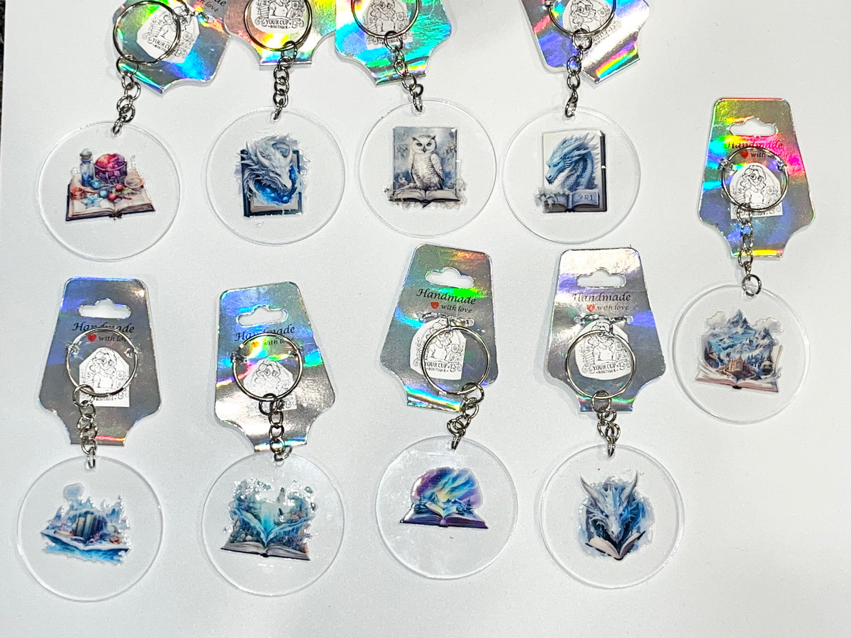 Keychain- Book Dragon