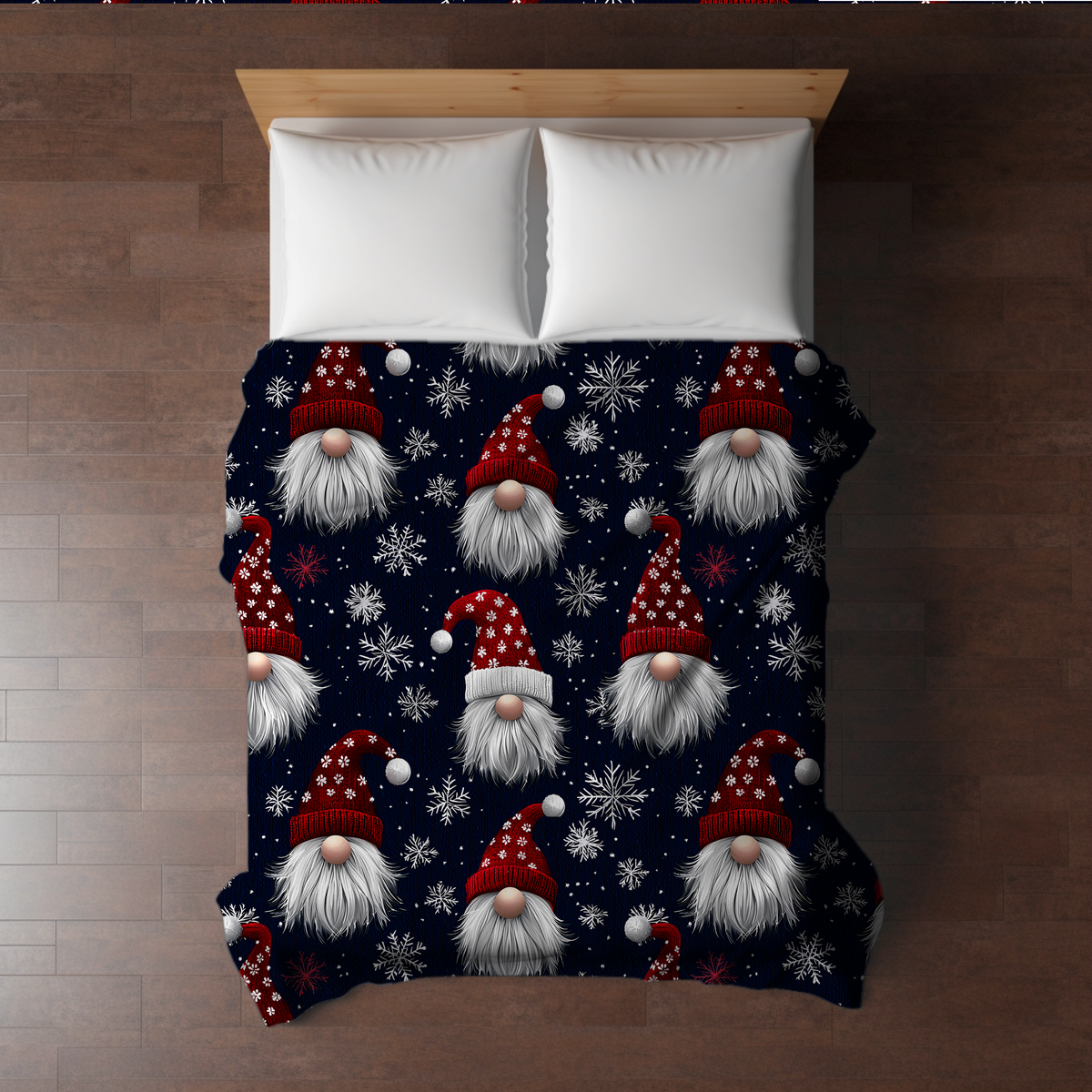 Blanket Christmas - Navy Red Gnomes - PREORDER