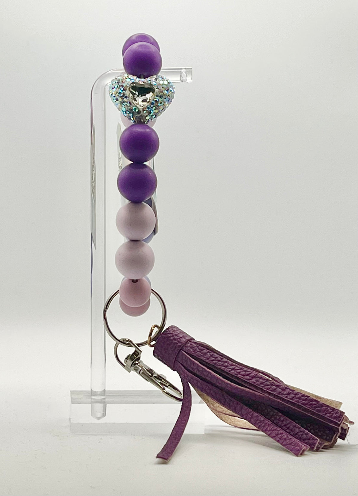 Bracelet Keychain- Crystal Hearts