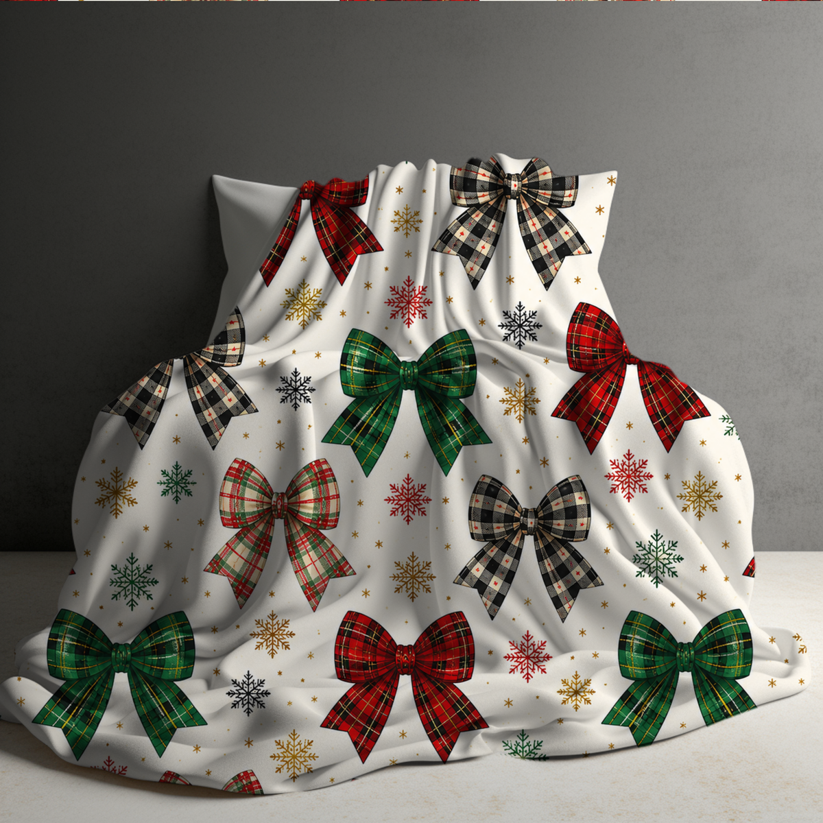 Blanket Christmas - Cream Bows - PREORDER