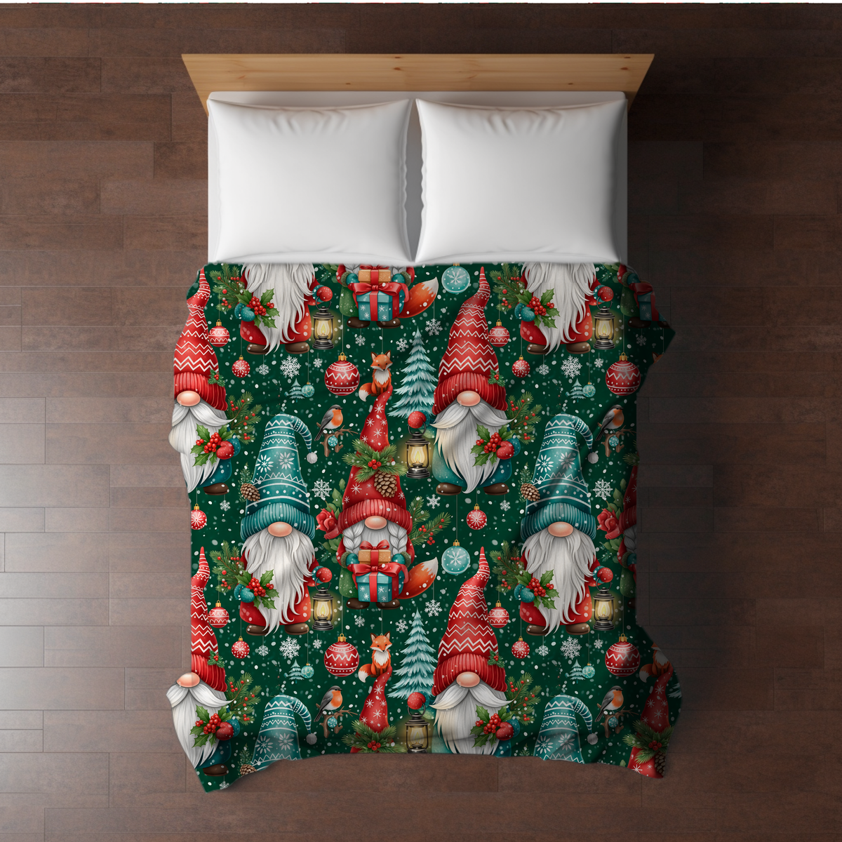 Blanket Christmas - Green Gnomes - PREORDER