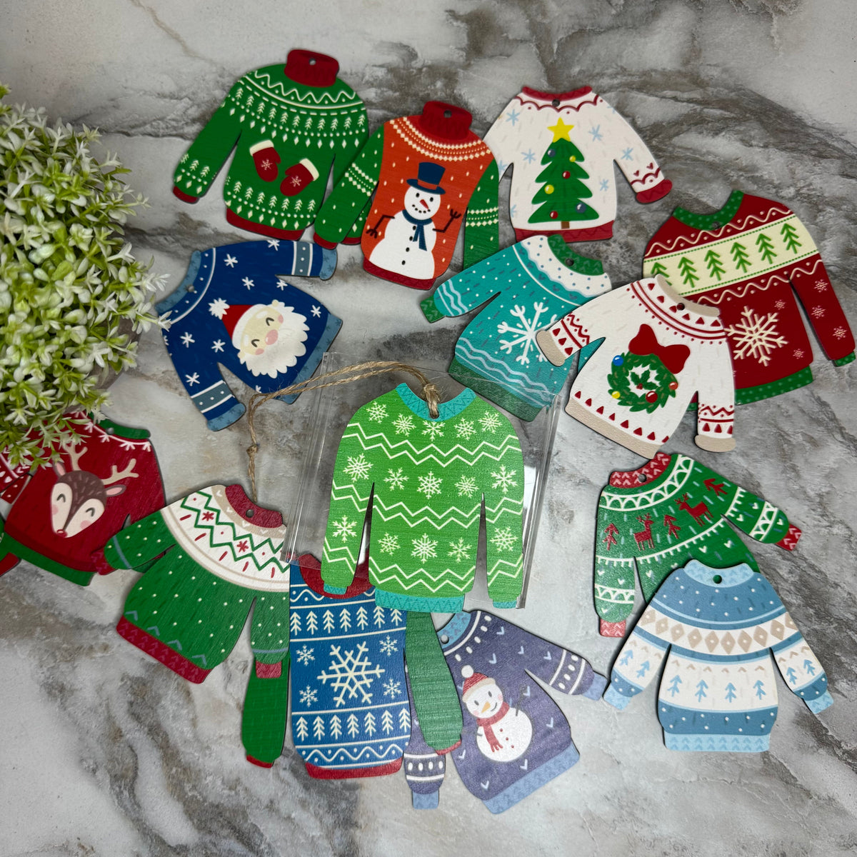 Wooden Christmas Ornament - Sweater