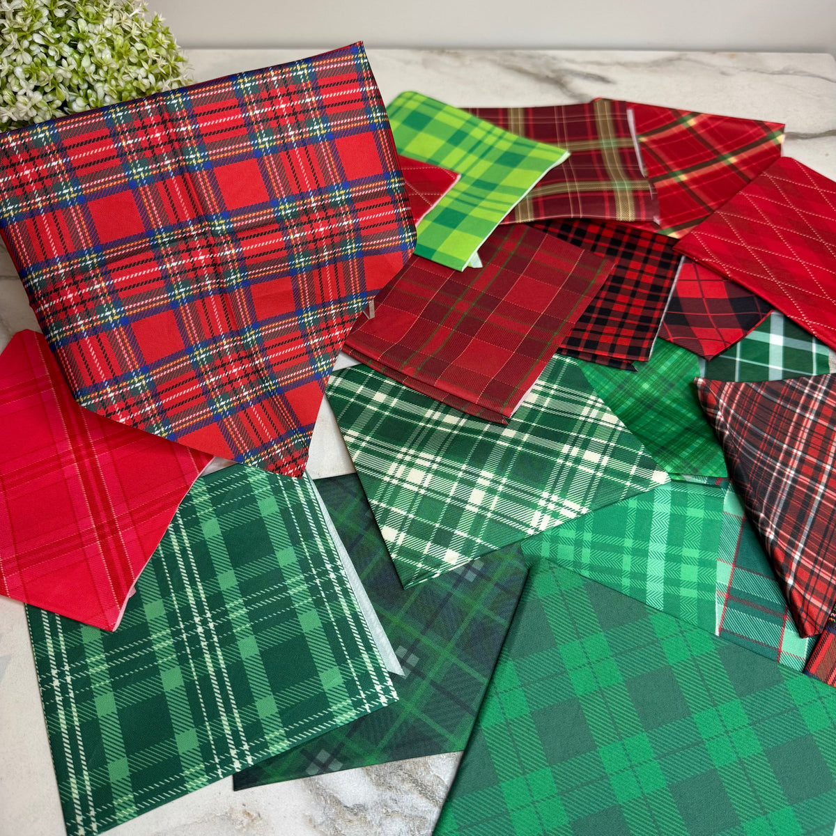 Dog Bandana - Christmas Plaid Mix