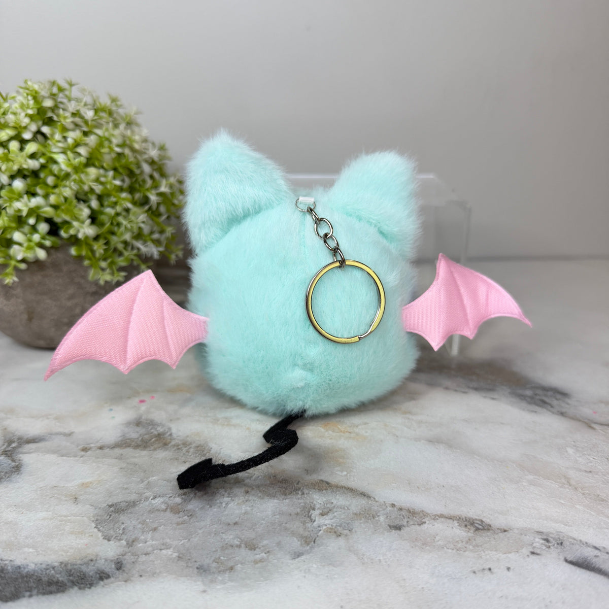 Keychain - Halloween Pom Pom Bat