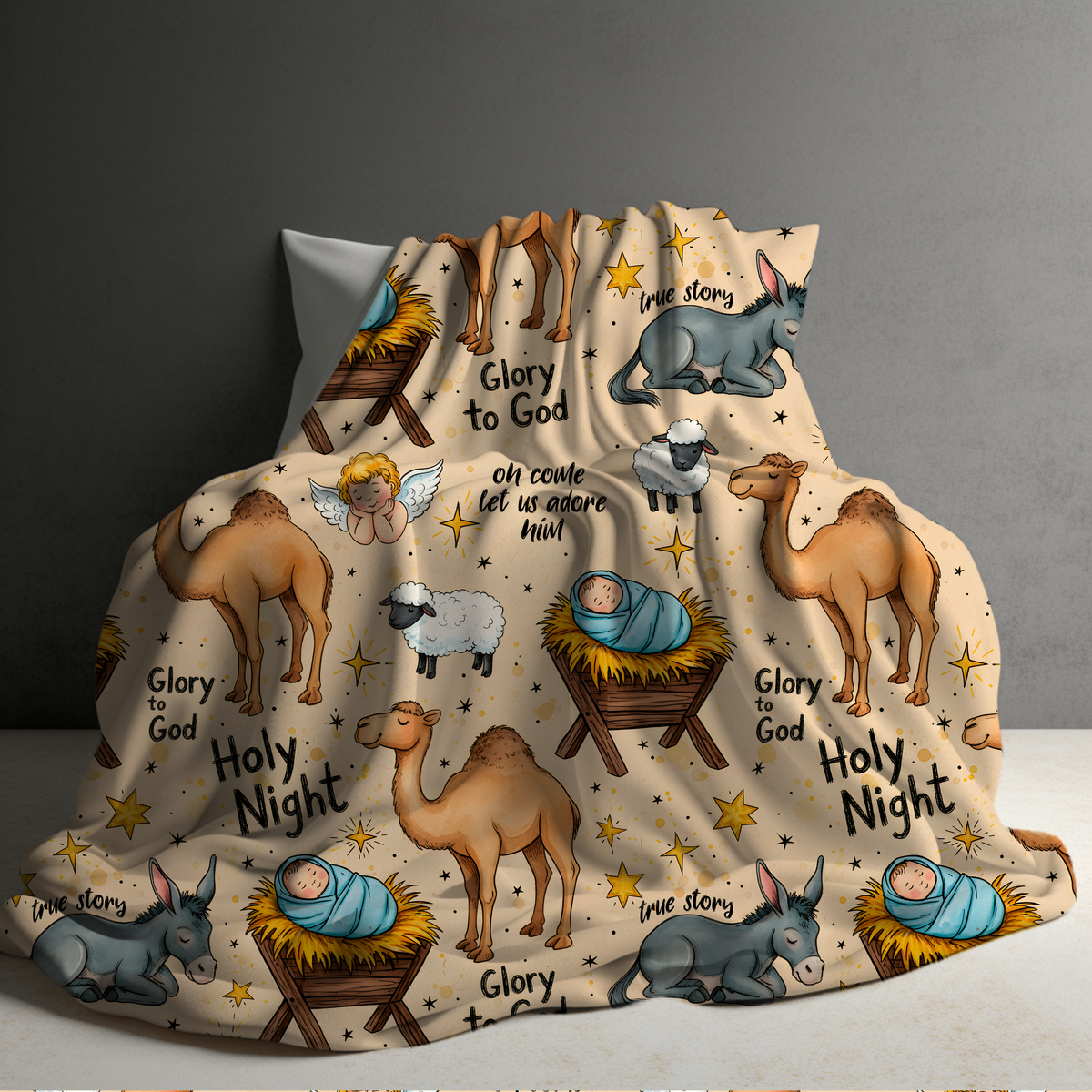 Blanket Christmas - Religious Jesus In The Manger - PREORDER