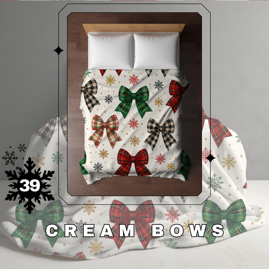 Blanket Christmas - Cream Bows - PREORDER