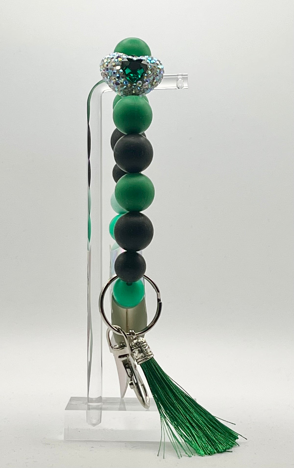 Bracelet Keychain- Crystal Hearts
