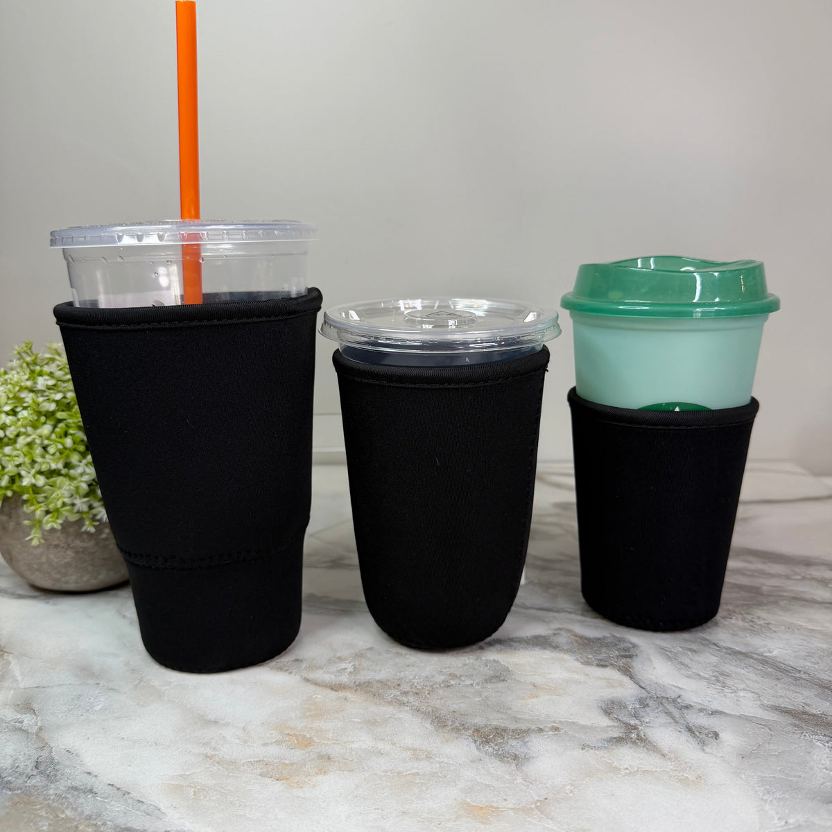 Neoprene Cup Holder Koozie Tumbler - Black
