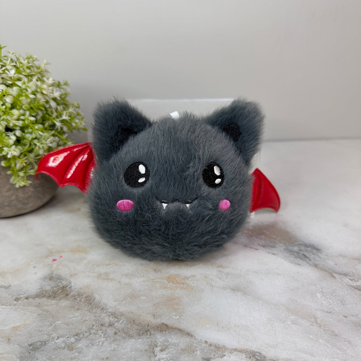 Keychain - Halloween Pom Pom Bat