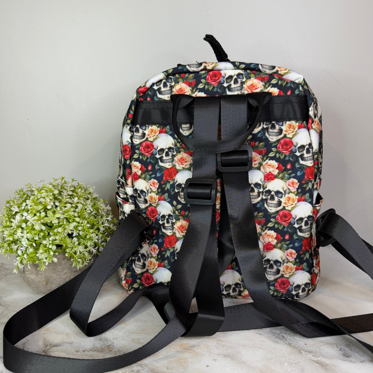 Mini Backpack - Skull Roses
