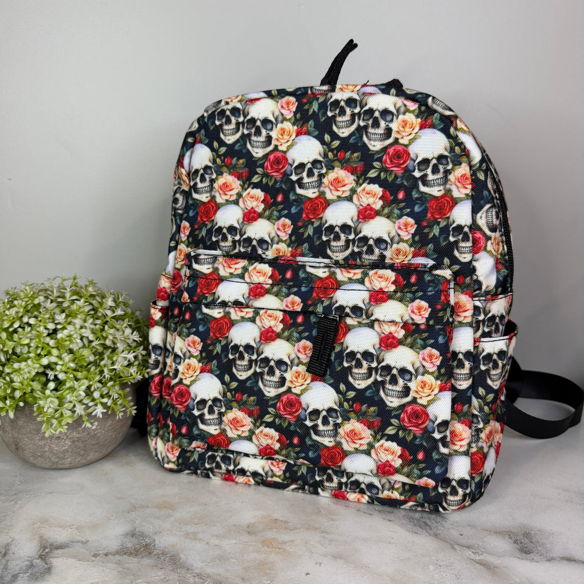 Mini Backpack - Skull Roses