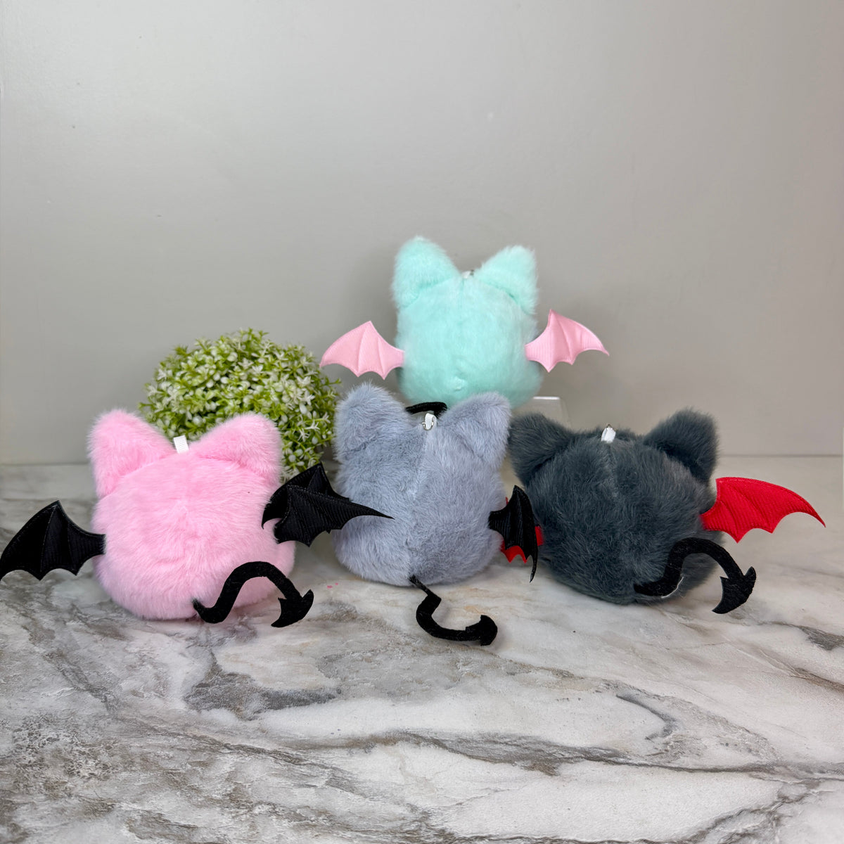 Keychain - Halloween Pom Pom Bat