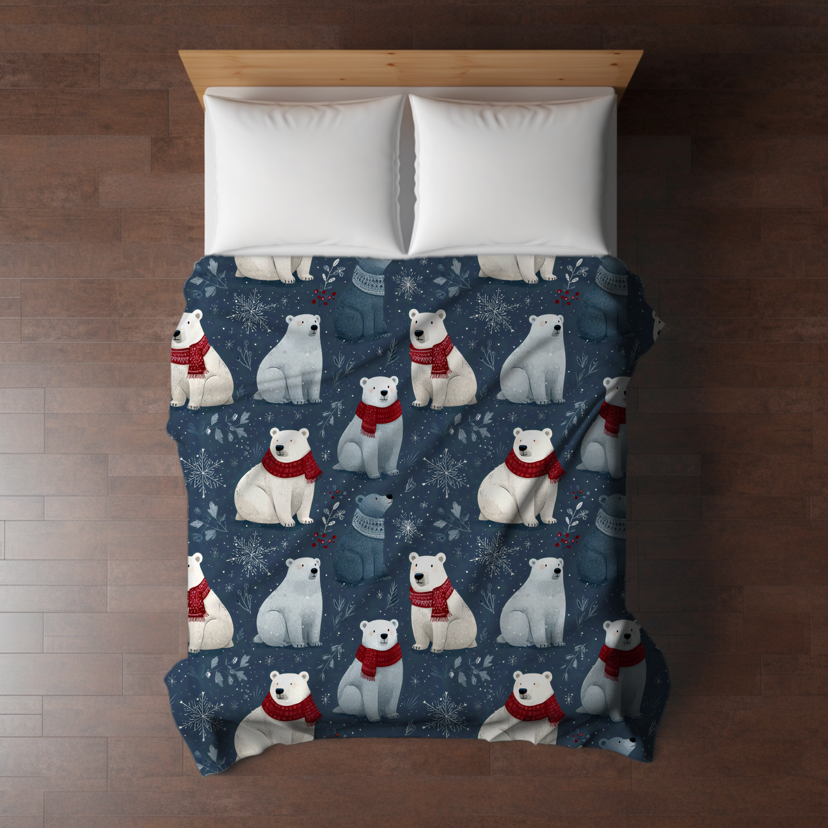 Blanket Christmas - Blue Polar Bear - PREORDER