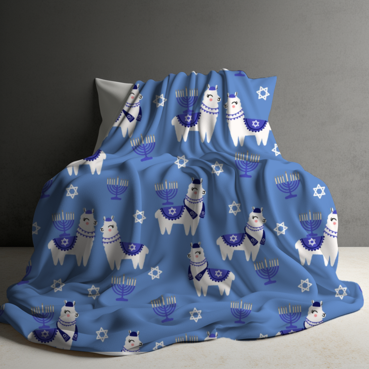 Blanket - Llama Hanukkah Holiday