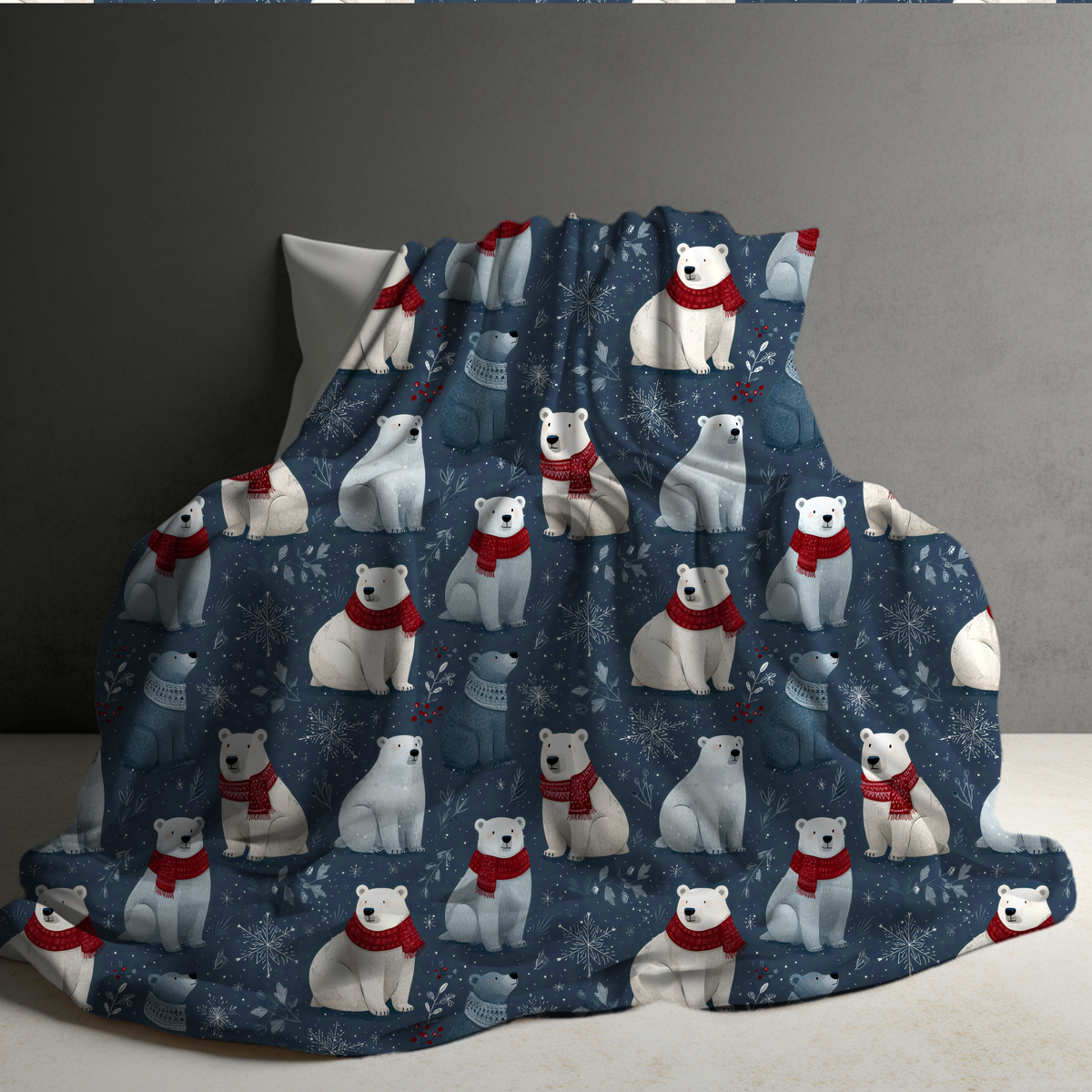 Blanket Christmas - Blue Polar Bear - PREORDER