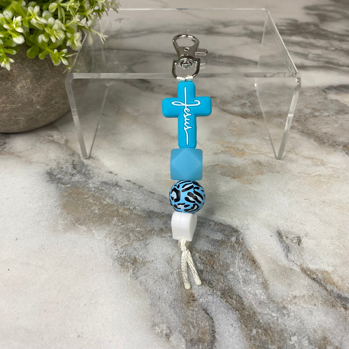 Keychain - Silicone Bead - Religious - Jesus