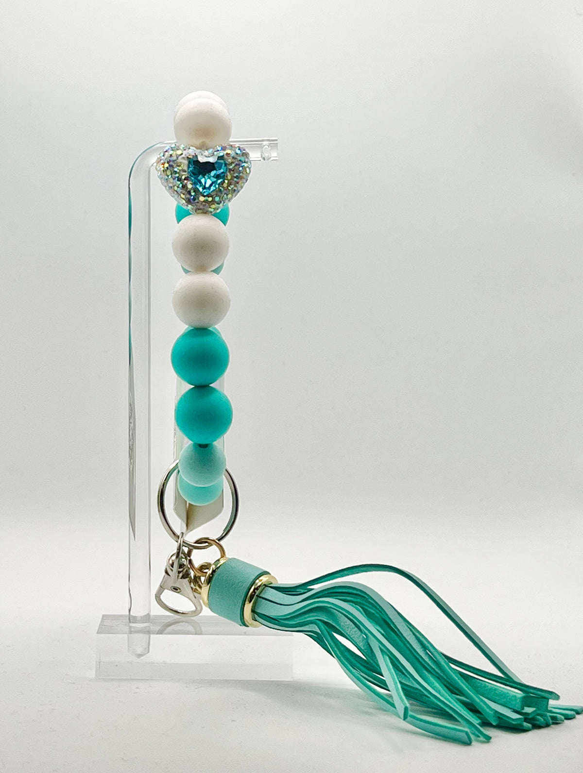 Bracelet Keychain- Crystal Hearts