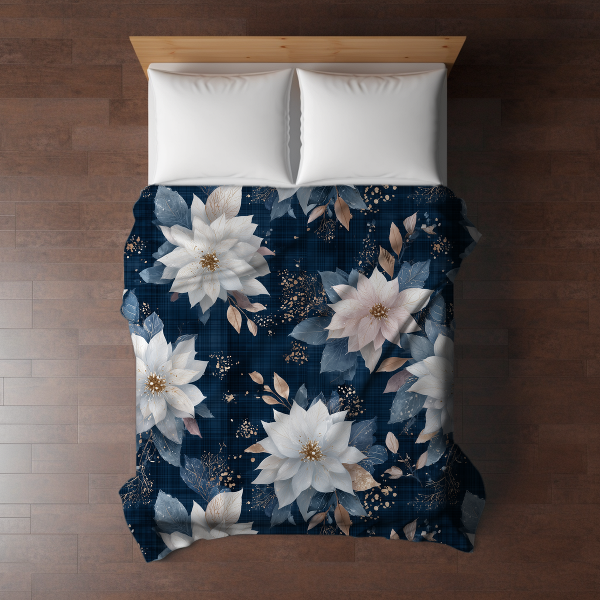 Blanket Christmas - Blue & White Floral - PREORDER