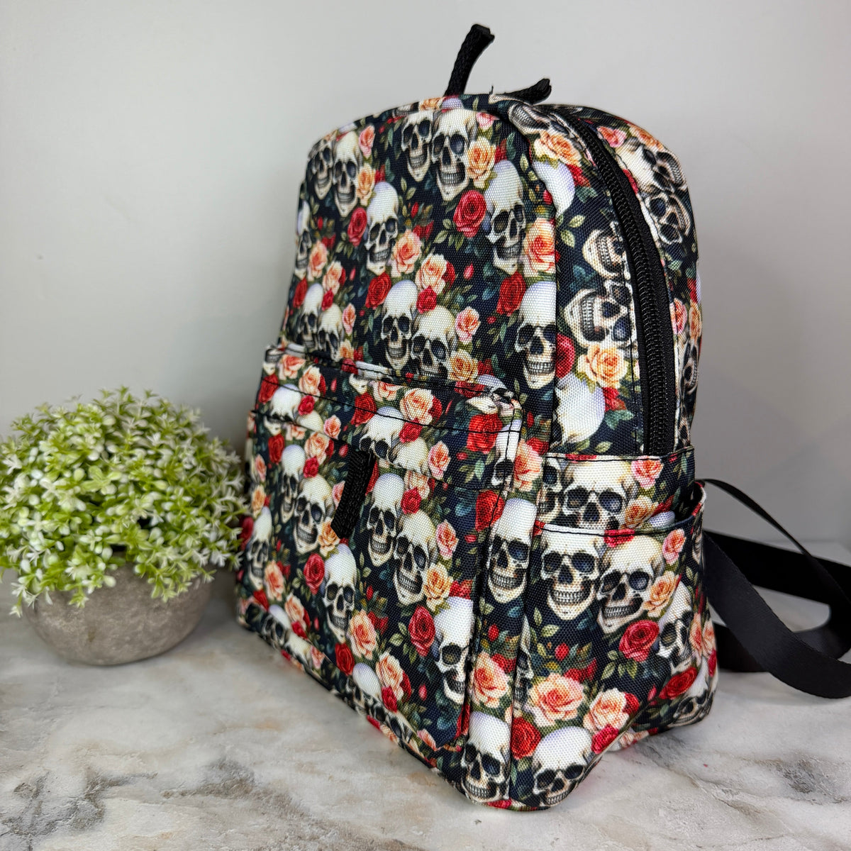 Mini Backpack - Skull Roses