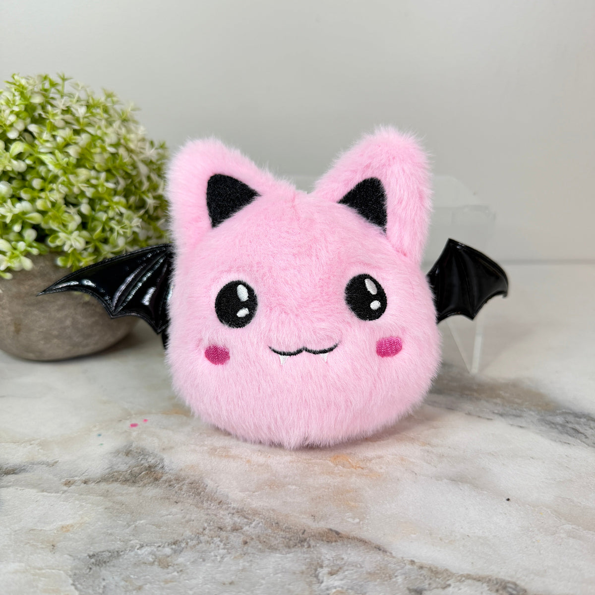 Keychain - Halloween Pom Pom Bat