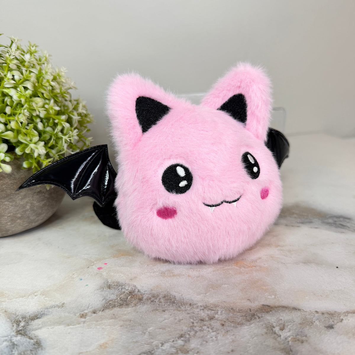 Keychain - Halloween Pom Pom Bat