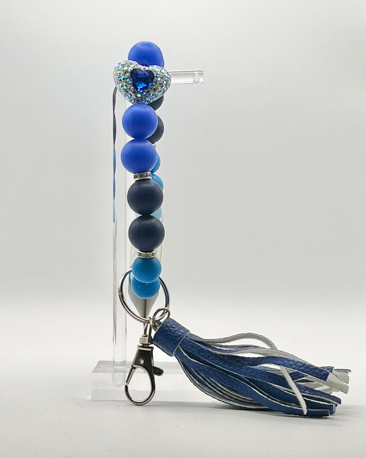 Bracelet Keychain- Crystal Hearts