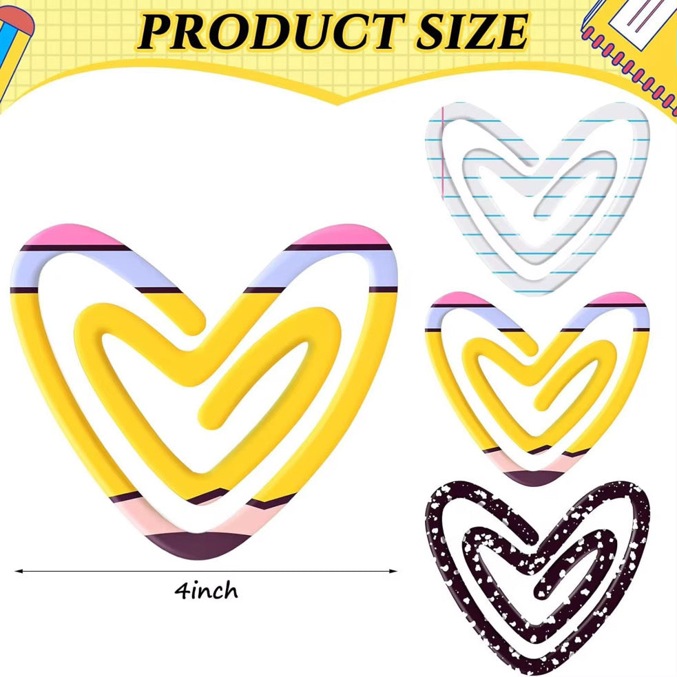 Jumbo Paperclip - Heart Notebook Paper