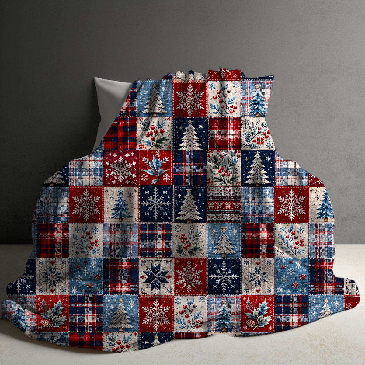 Blanket Christmas - Quilted Plaid Snowflake Tree - PREORDER