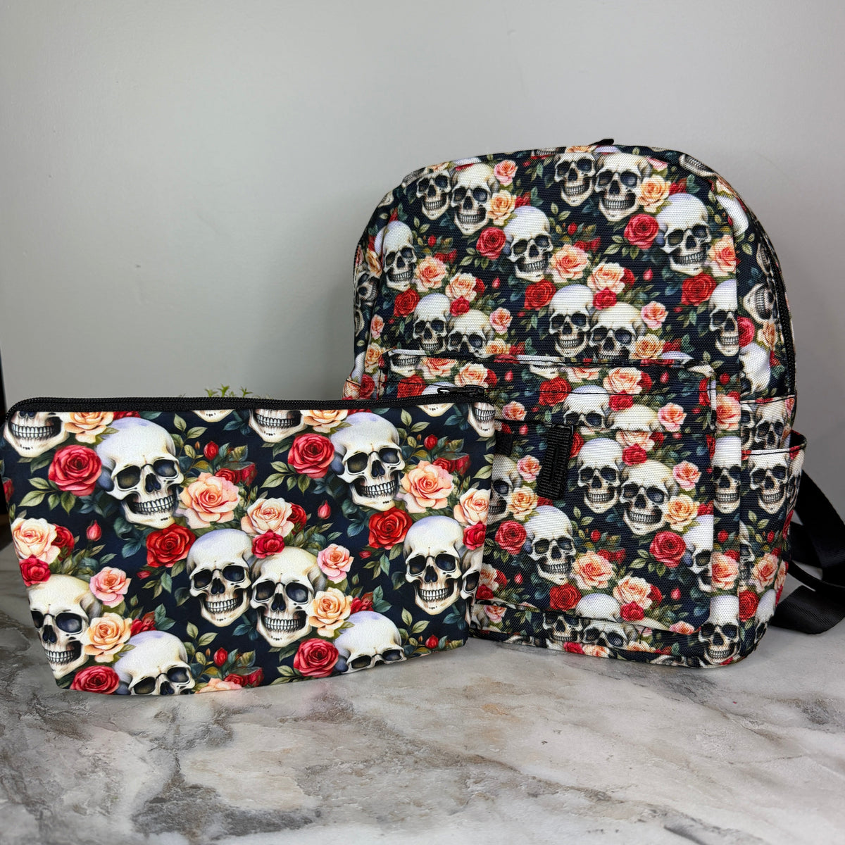 Mini Backpack - Skull Roses