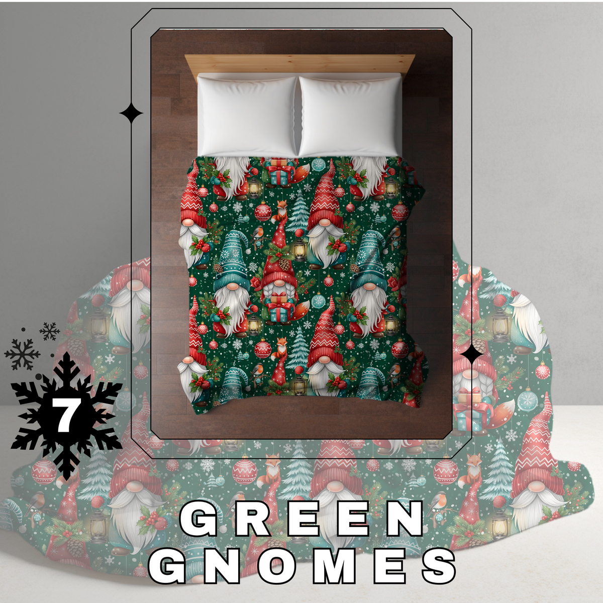 Blanket Christmas - Green Gnomes - PREORDER